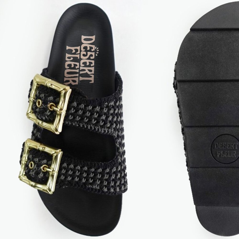 Super platform black sandal